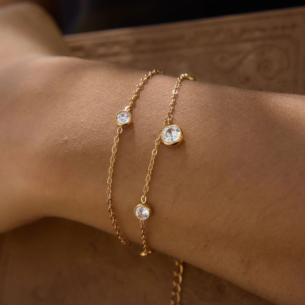 KIKA Delicate Round Zircon Bracelet  PVD Plated Stainless Steel 316L