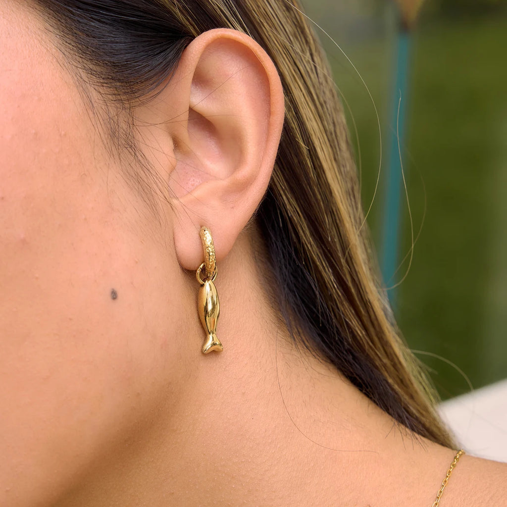 KIKA Ocean Style Fish Drop Earrings PVD Plated Stainless Steel 316Lt