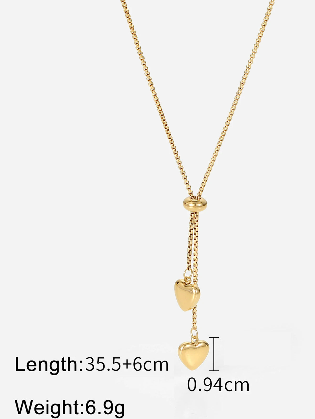 Water Droplet Pendant With Adjustable Y-Shaped Chain Tassel Necklace