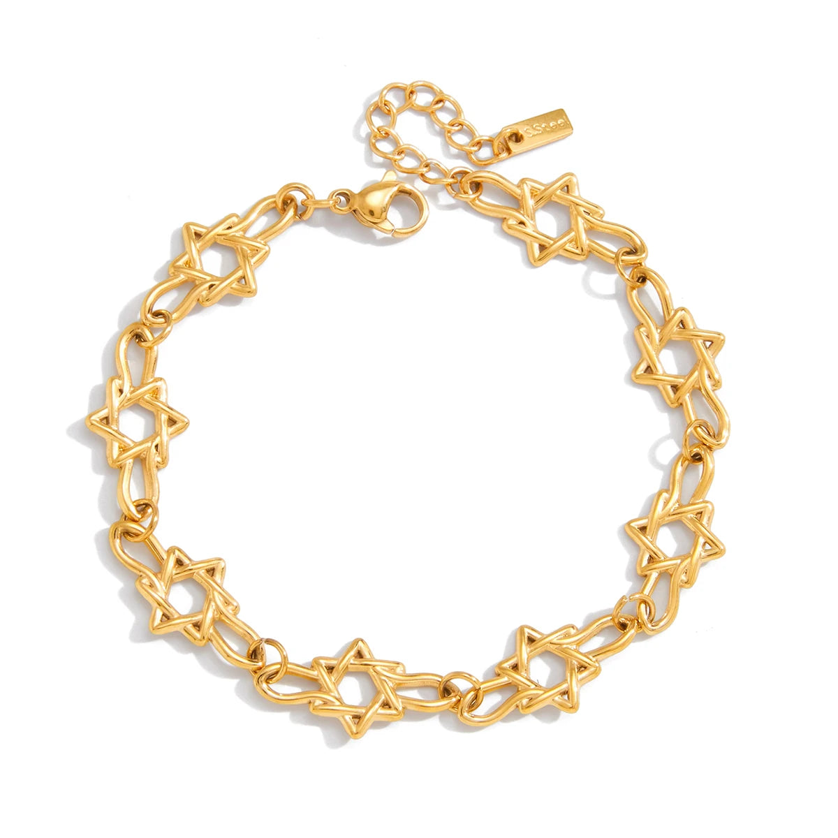 KIKA Classic Hollowed-Out Five-Pointed Star Bracelet For Women Delicate 18K GoldPVD Plated Stainless Steel 316L Layer Bracelets