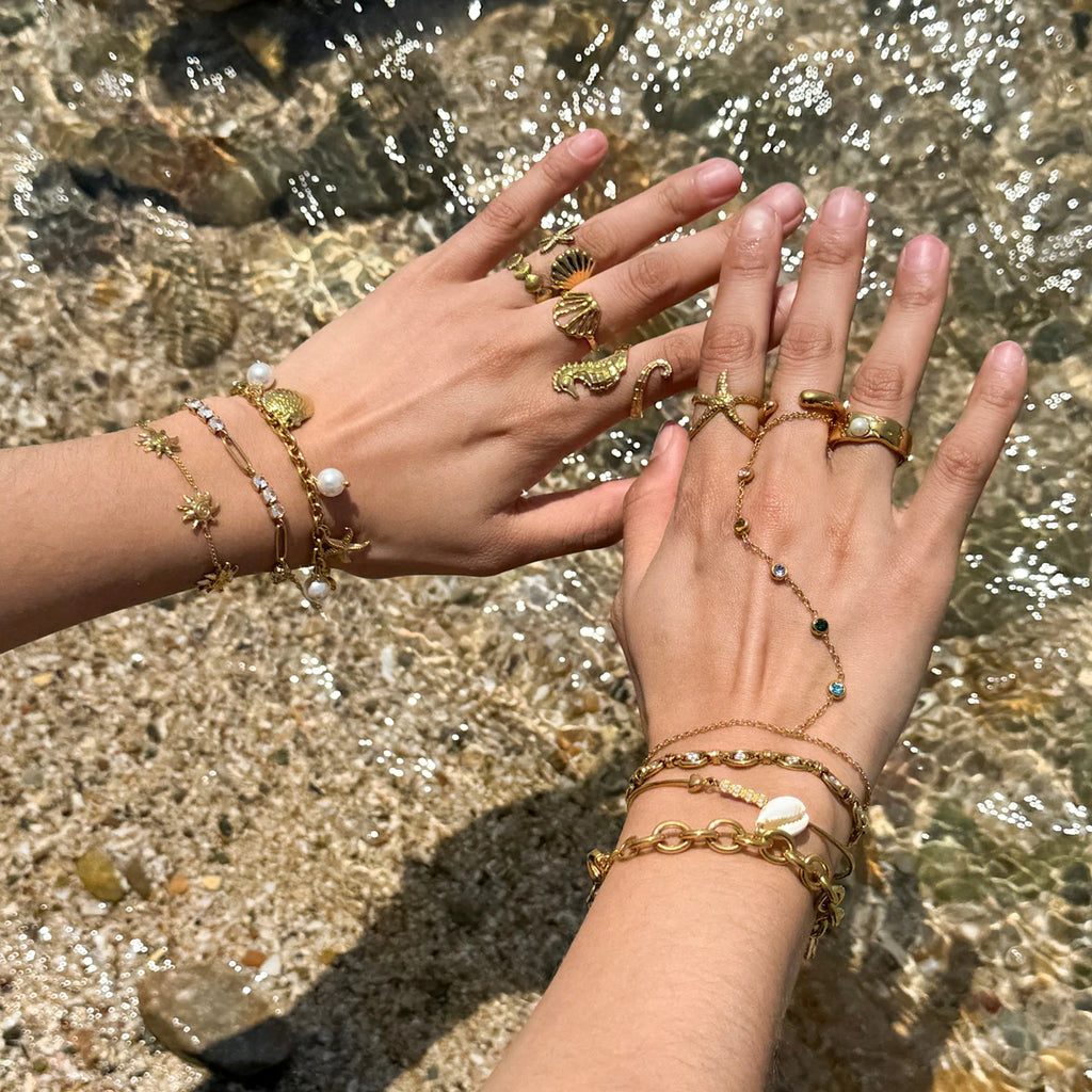 Vacation Beach Starfish Conch Bracelet