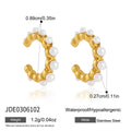 KIKA Elegant Resin Pearl Non-piercing Ear Clips  18K Gold PVD Plated Stainless Steel 316L