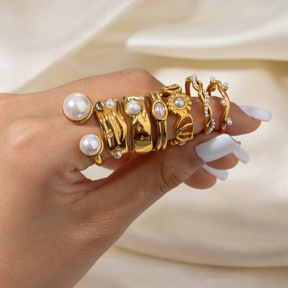 Kika Dainty Stacking Pearl Ring