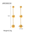 KIKA Delicate Zircon Long Drop Earring 18K Gold PVD Plated Stainless Steel 316L