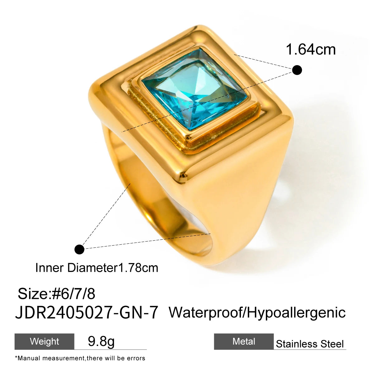 KIKA Stainless Steel Jewelry Exquisite Cubic Zirconia Women Ring 18 K Metal Wedding Engagement Waterproof