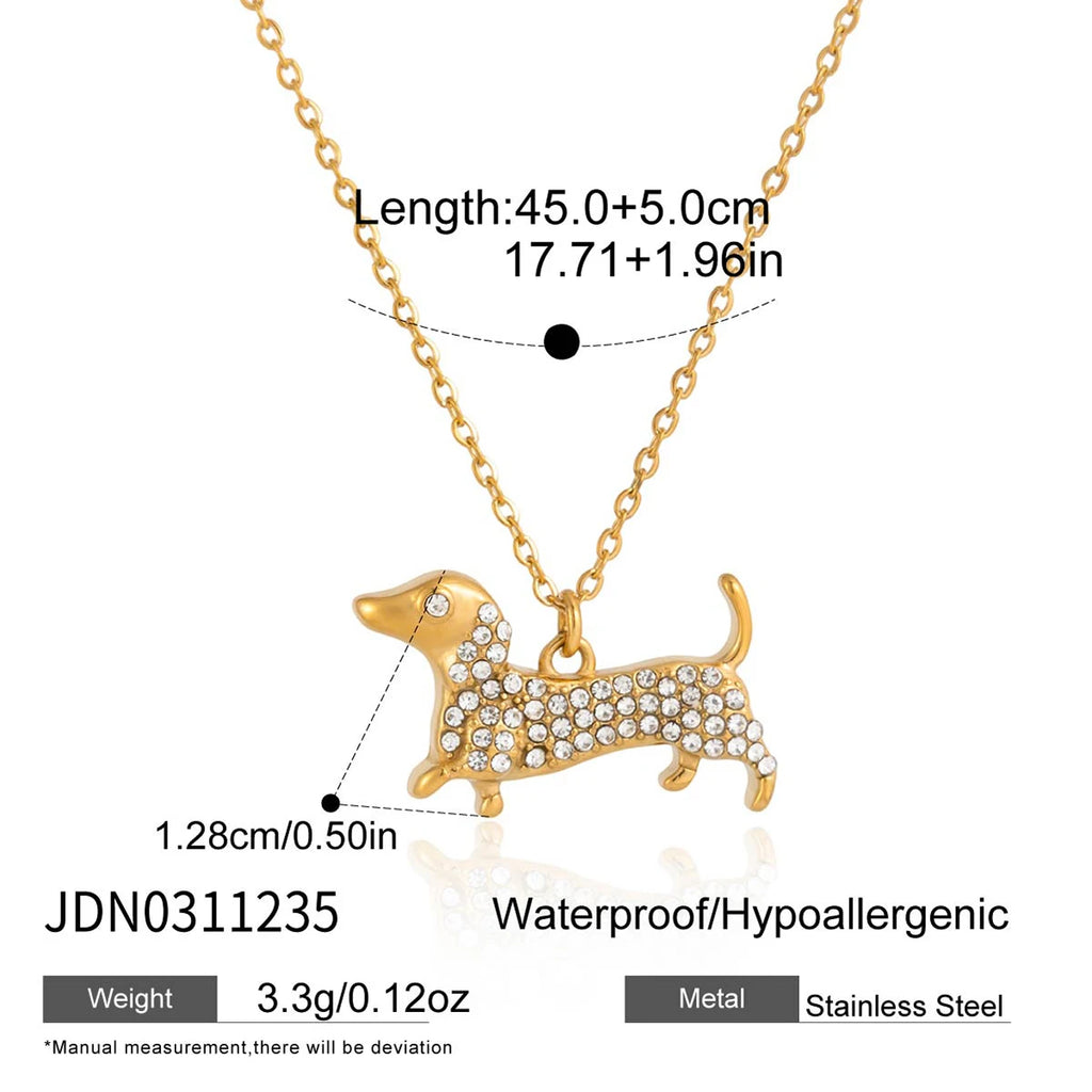 Kika Cute Dachshund Pet Dog Pendant O-Chain Necklace