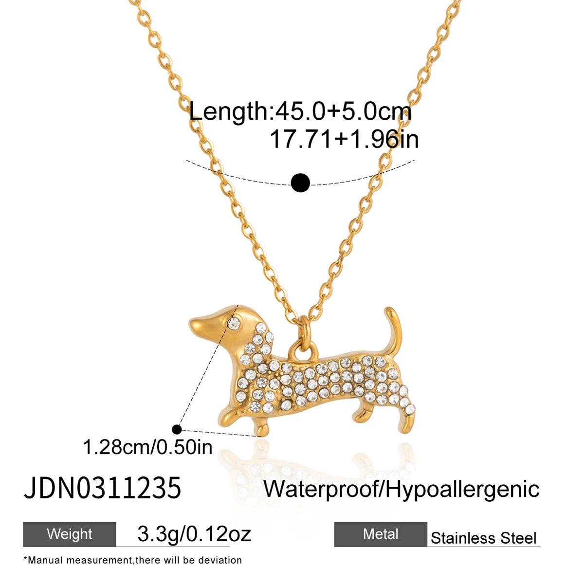 Kika Cute Dachshund Pet Dog Pendant O-Chain Necklace