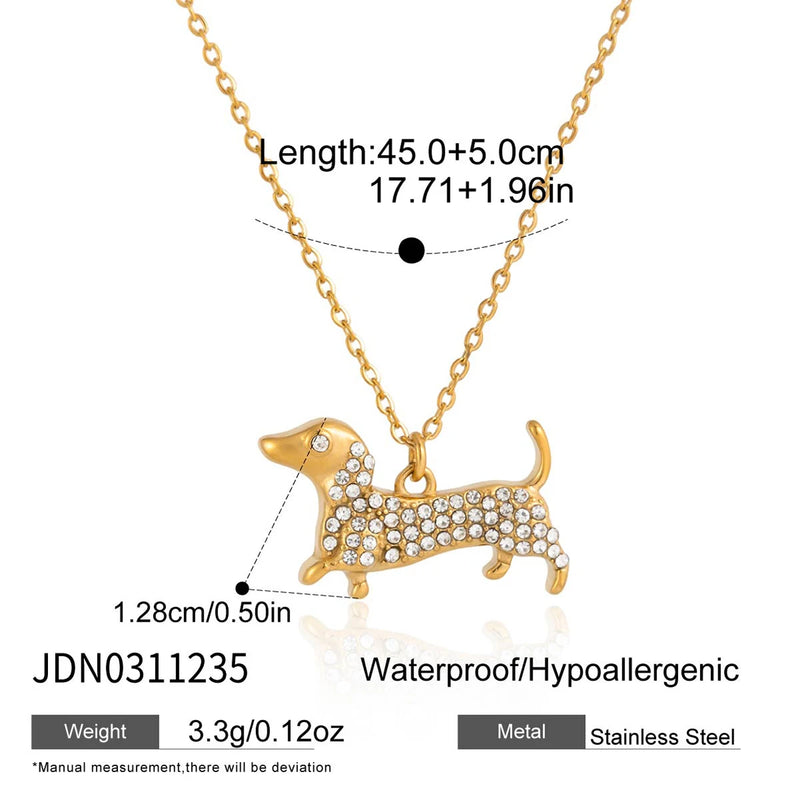 Kika Cute Dachshund Pet Dog Pendant O-Chain Necklace