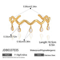 KIKA Water Drop Zircon Wave Shape Cuff Bracelet PVD 18K Gold Plated Stainless Steel 316L