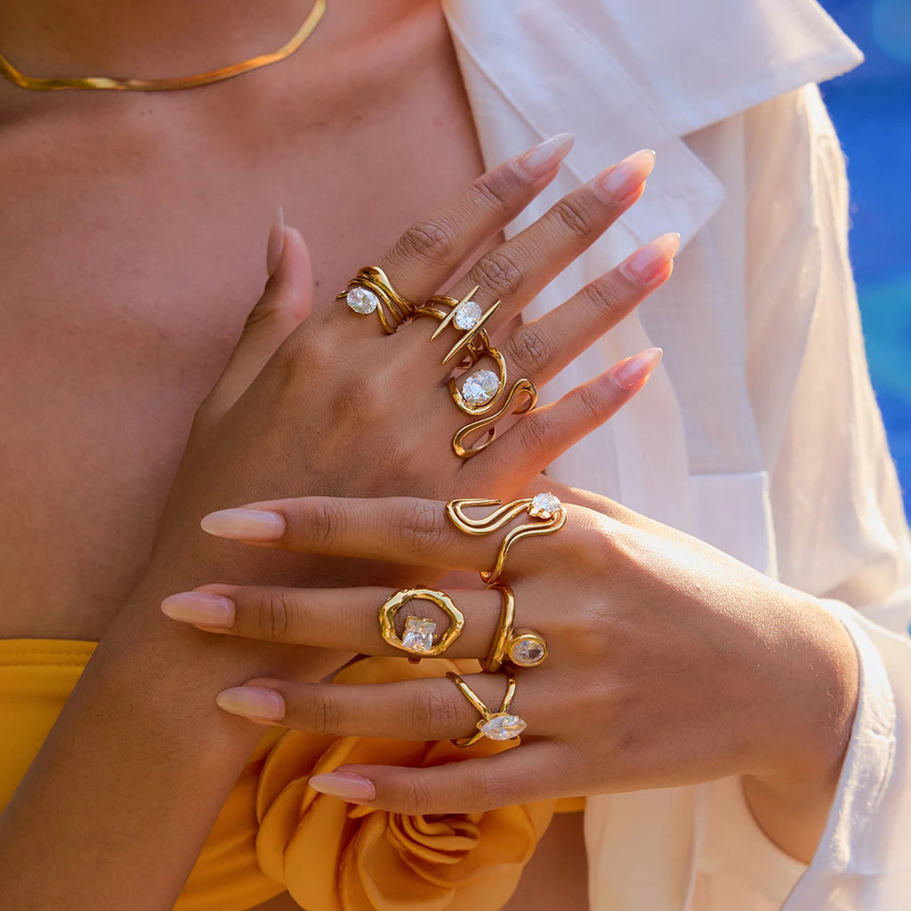 Kika Minimalist Geometric Stackable Ringsw Rings