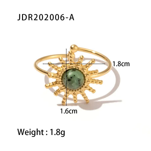 Kika Gold Color Sunshine Ring Full Sunburst Ring Rising Sun Dainty  Celestial Jewelry Stackable Ring Gift Wife