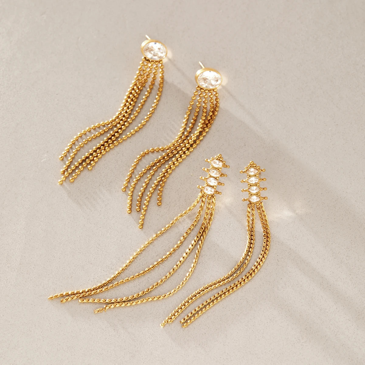 KIKA Geometric Zircon Earrings PVDt 18K Gold Plated Stainless Steel 316L