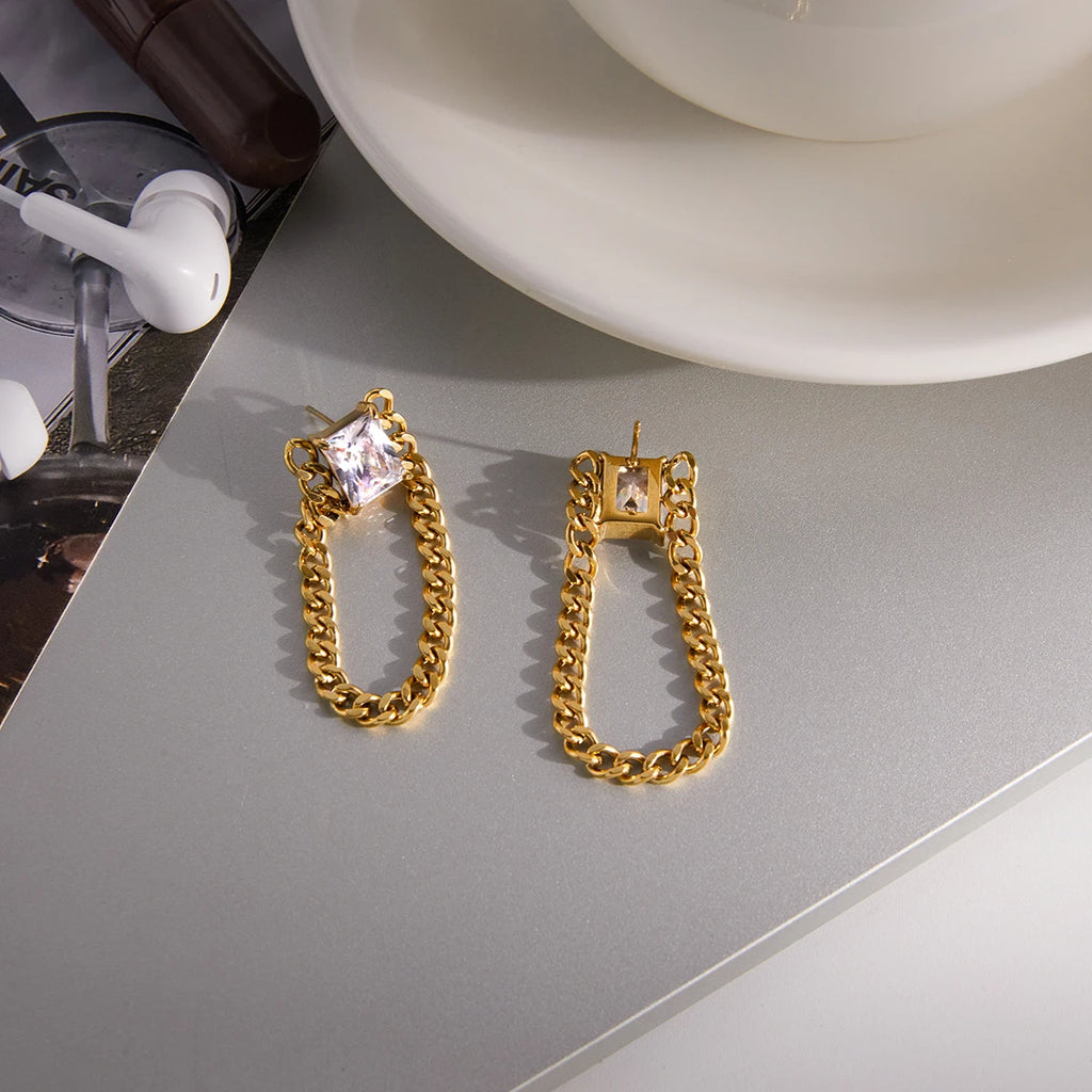 Kika Big Square Zircon Earring