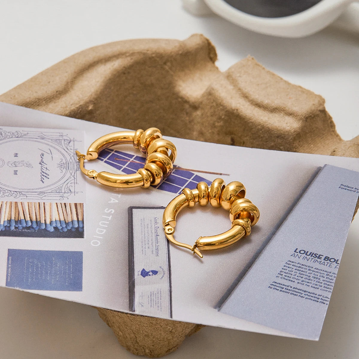 KIKA Minimalist 18K Gold Color PVD  Plated Stainless Steel 316L  Mobile Multi Loop Earrings