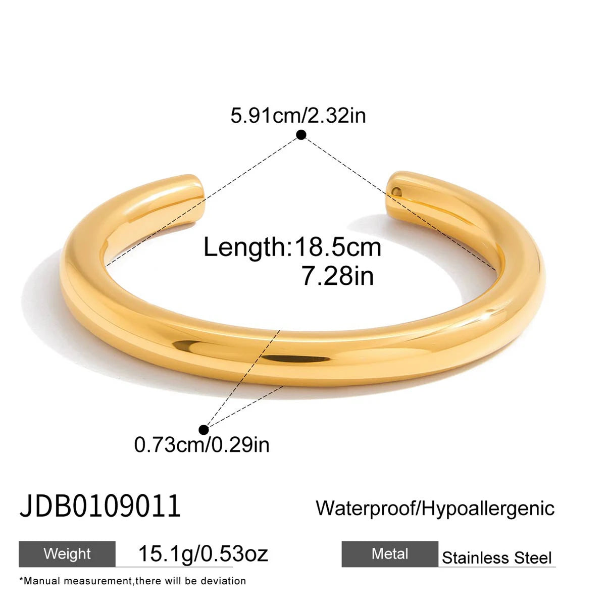 KIKA Minimalist Round Bracelet PVD Plated Stainless Steel 316L