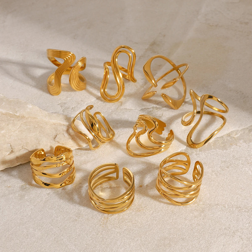 Geometric Open Ring Stacked Irregular