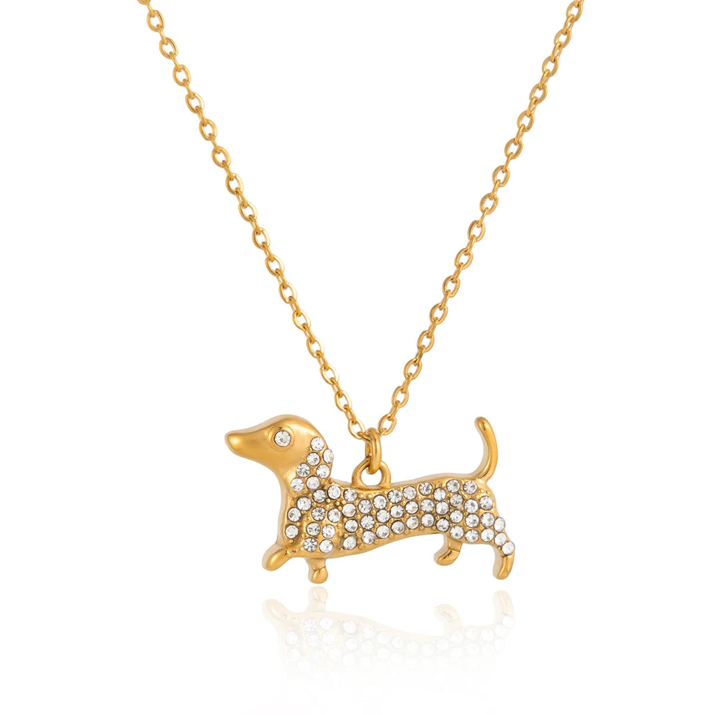 Kika Cute Dachshund Pet Dog Pendant O-Chain Necklace