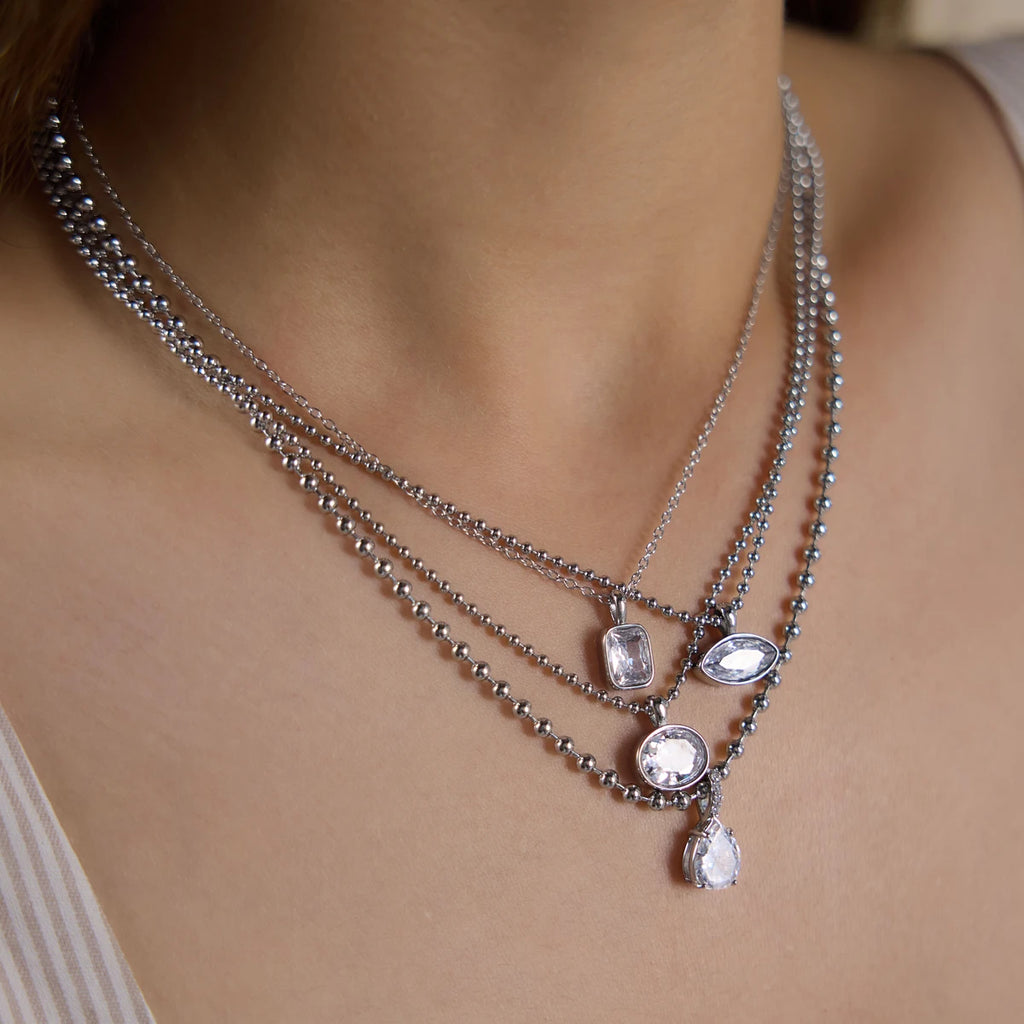 Kika Classic Geometric Zircon Pendant Necklace