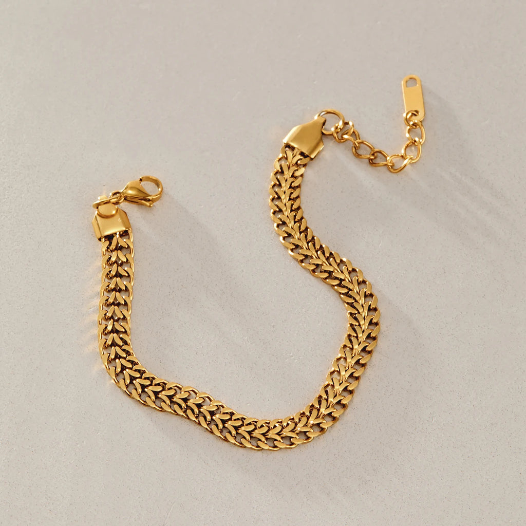 KIKA Classic Chain Bracelet For Women Minimalist 18K Gold PVD Plated Stainless Steel Bracelet Simple Fashion Jewelry Gift