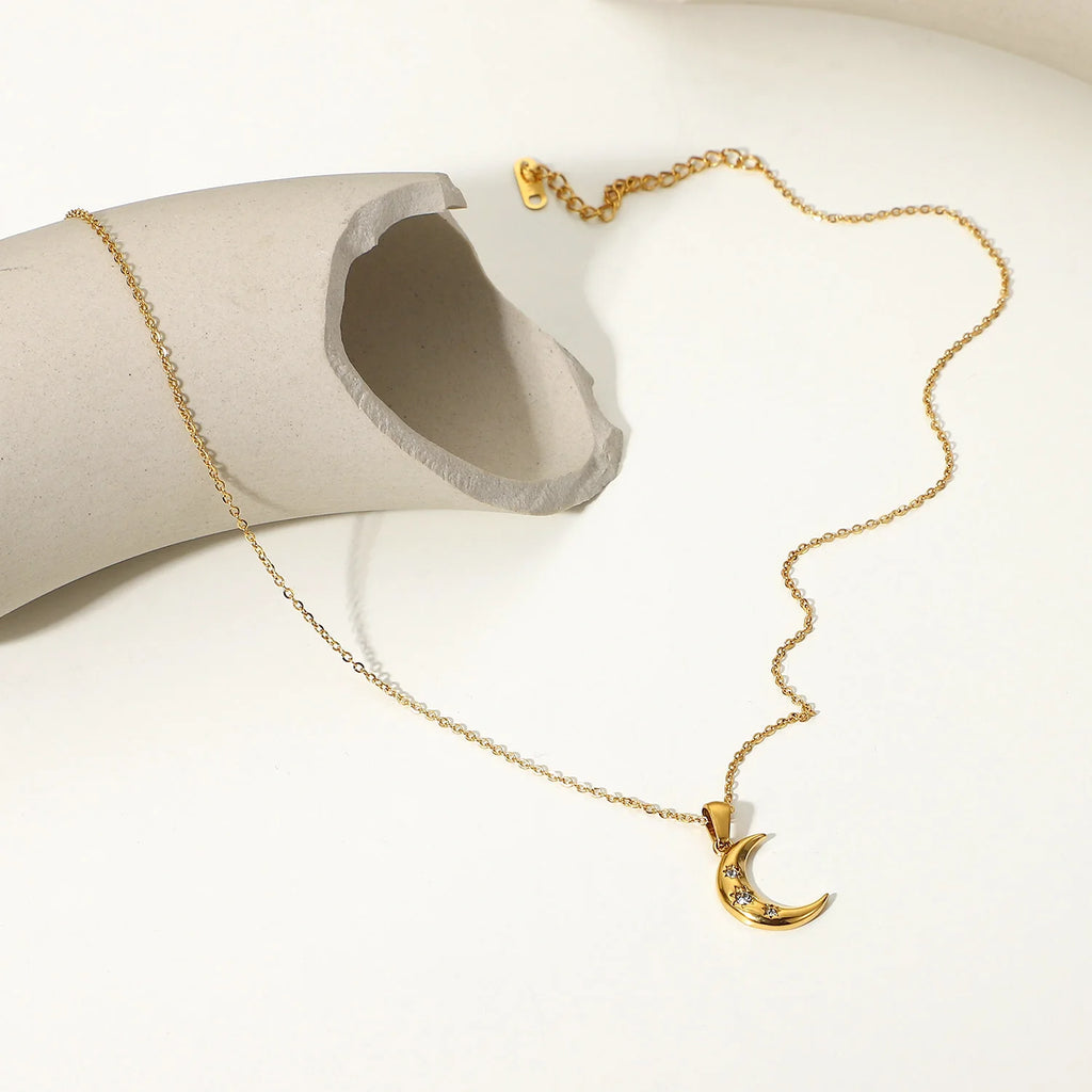 Moon Necklace 18K Gold Plated Color