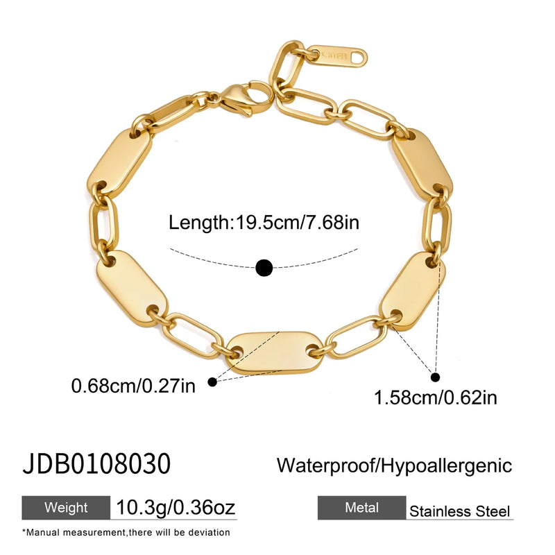 KIKA Classic Geometric Bracelet For Women Minimalist 18K Gold PVD Plated Stainless Steel Bracelet Fashion Jewelry Gift