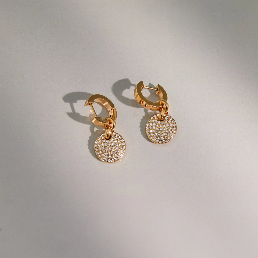 Full Rhinestones Round Pendant Earrings