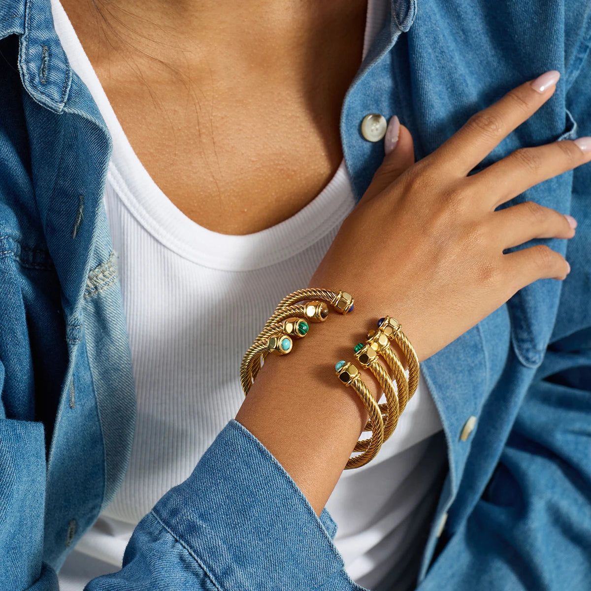 KIKA Stainless Steel 316L Braceelet Retro Gold Party Personalized