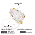 KIKA Chunky Big Crystal Glass Stone Rings PVD Plated Stainless Steel 316L