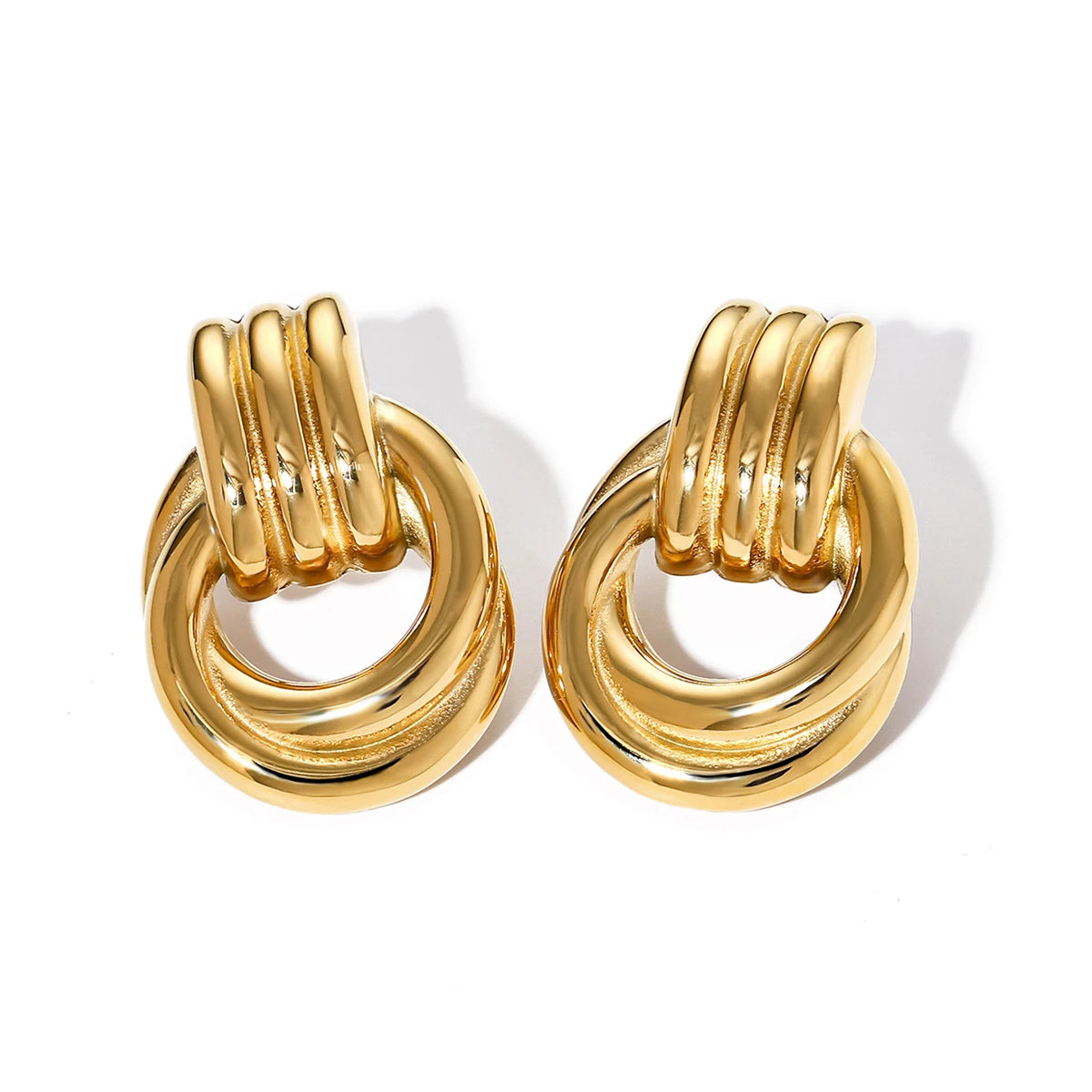 KIKA Best-Selling Waterproof 316L Stainless Steel Metal Geometric Personalized Daily Stud Earrings Gold Color Tarnish Jewelry