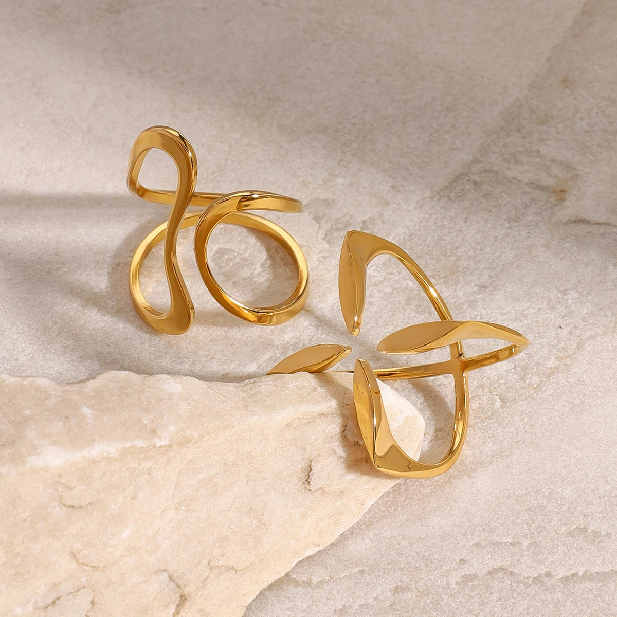 KIKA Irregular Stacking Rings Stainless Steel 316L PVD Plated