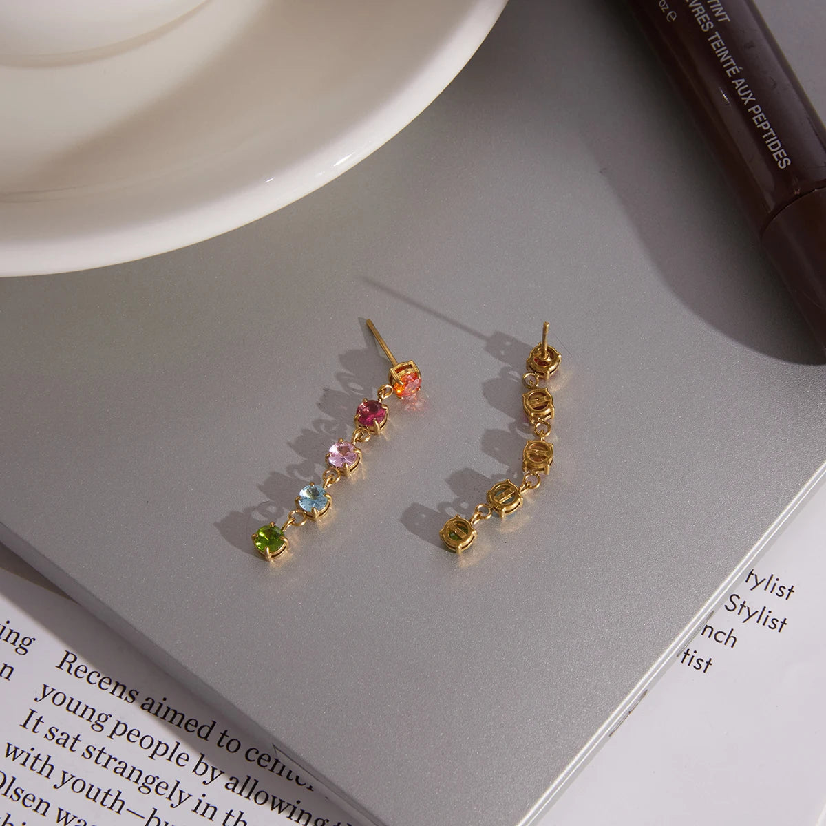 Kika Multicolor Round Zircon Drop Earrings