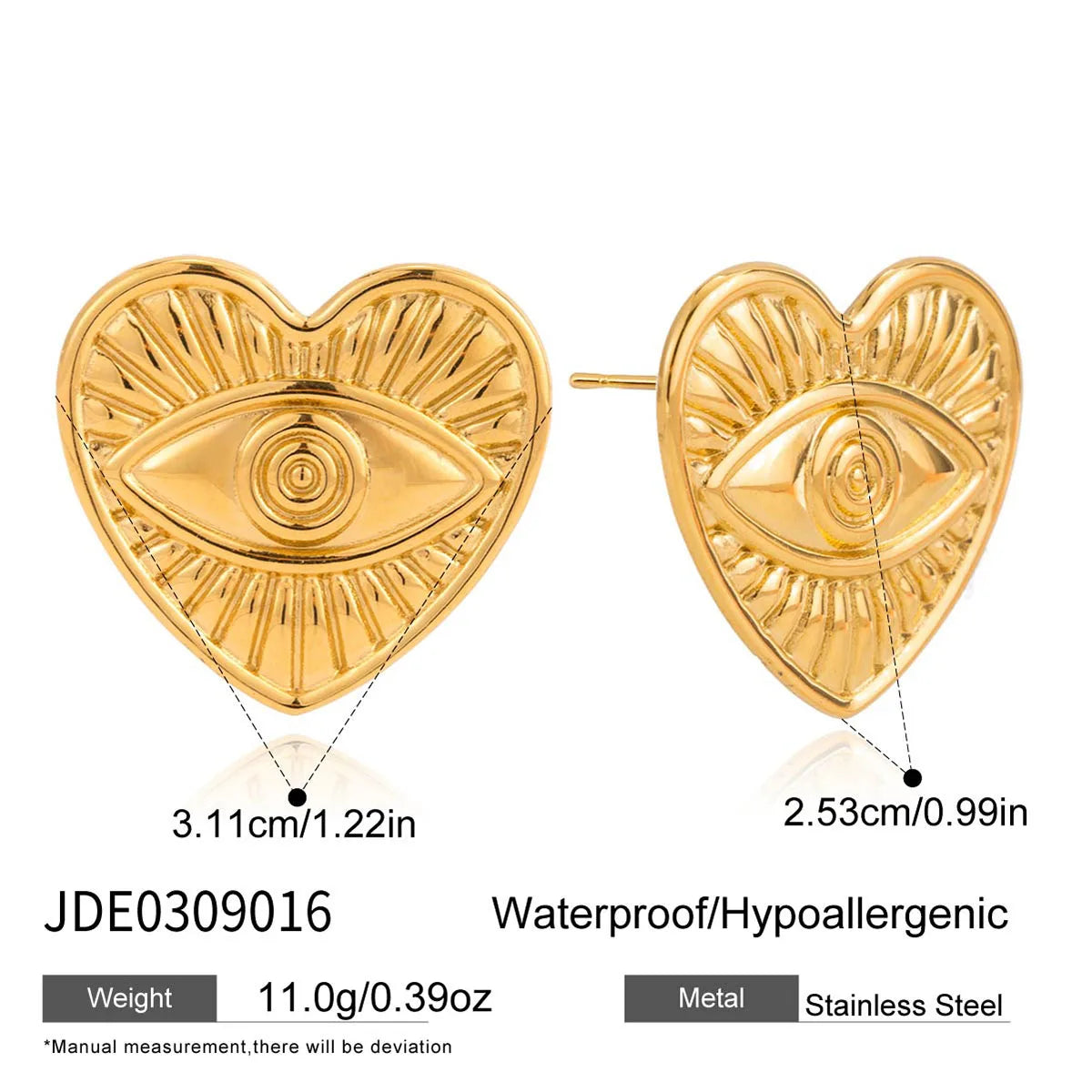 Flower Heart Earring For Women Delicate Stainless Steel Earrings