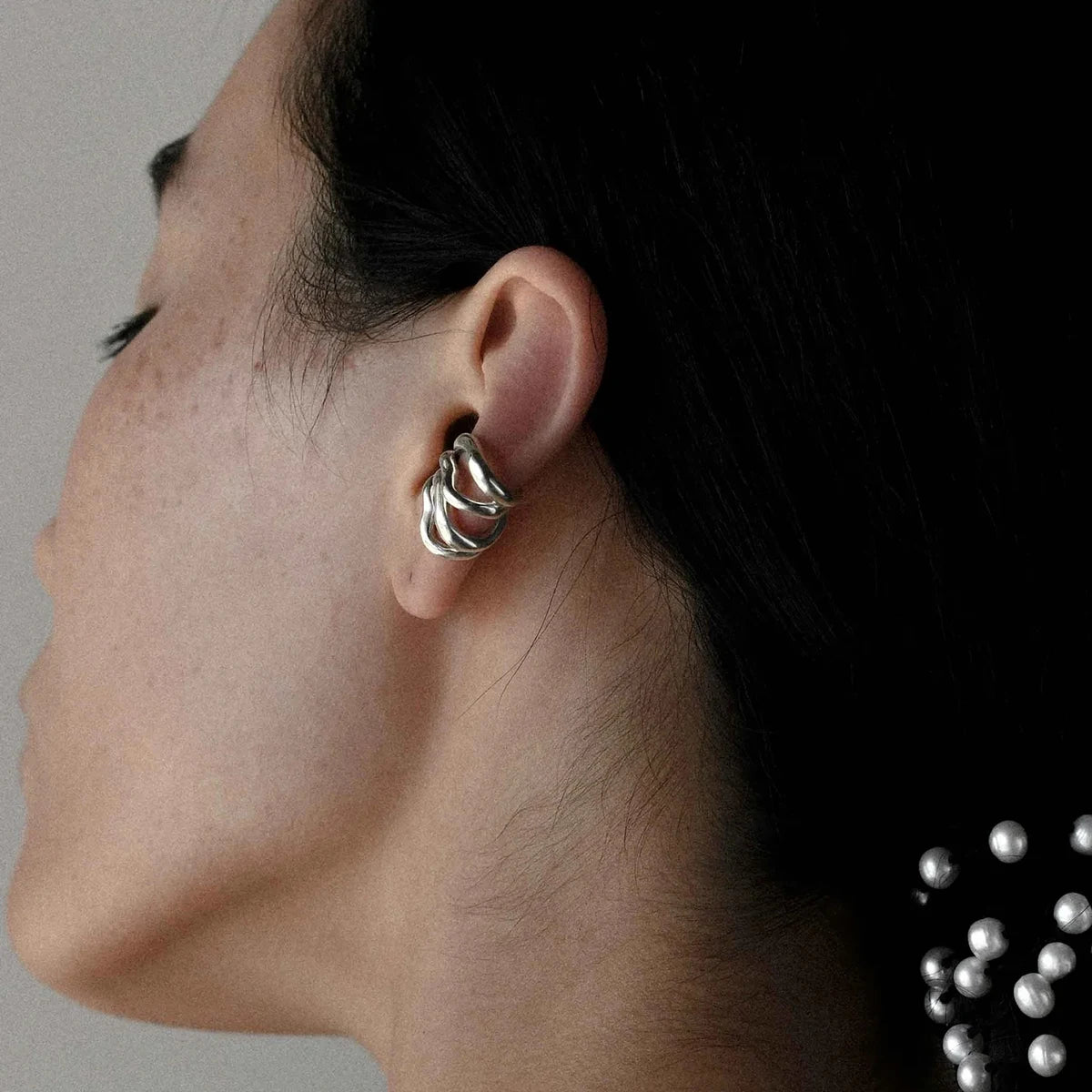 Earring Line Hollow  Stainless Steel Stackable