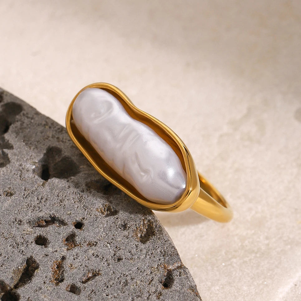 Irregular Pearl Ring Stackable