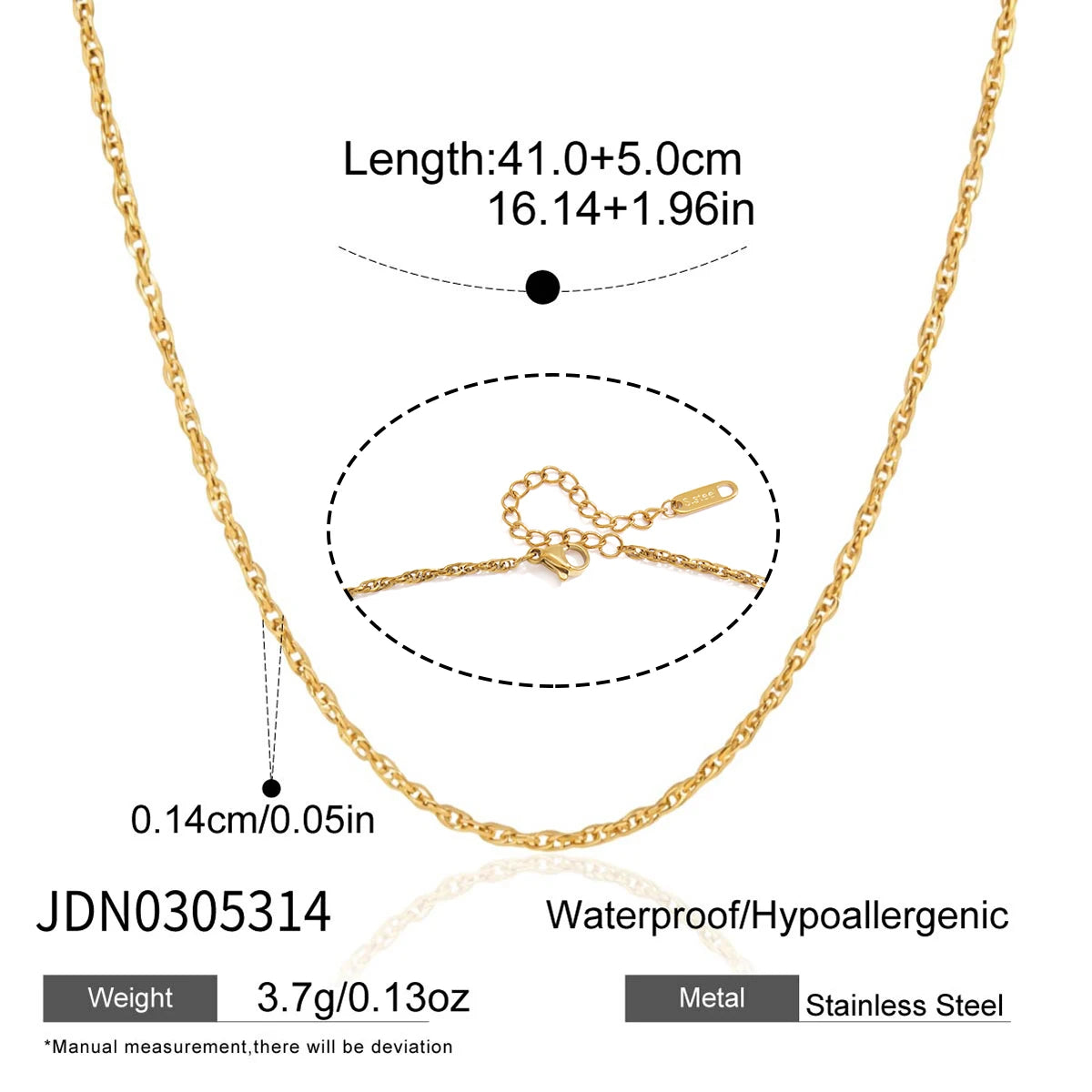 KIKA Minimalist Chain Necklace PVD Plated Stainless Steel 316L