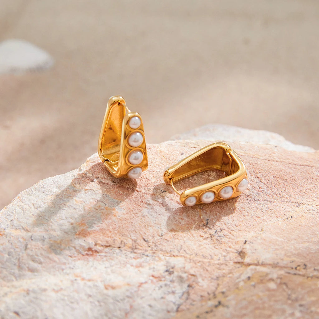 Lady pearl U-shaped earrings