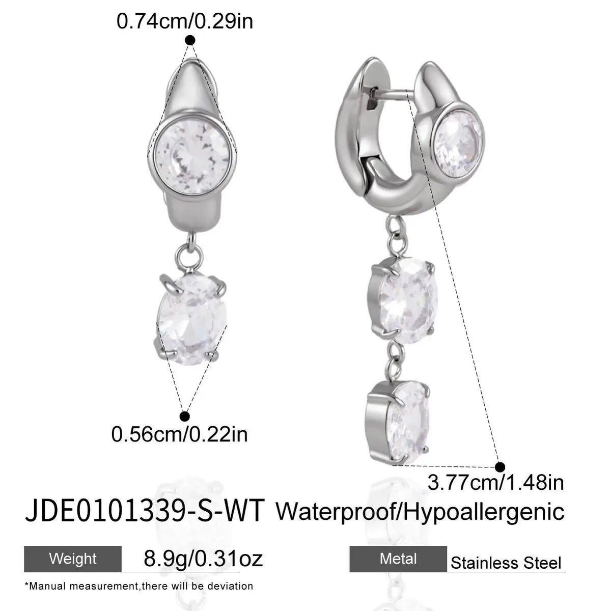 Kika Elegant Geometric Zircon Drop Earrings