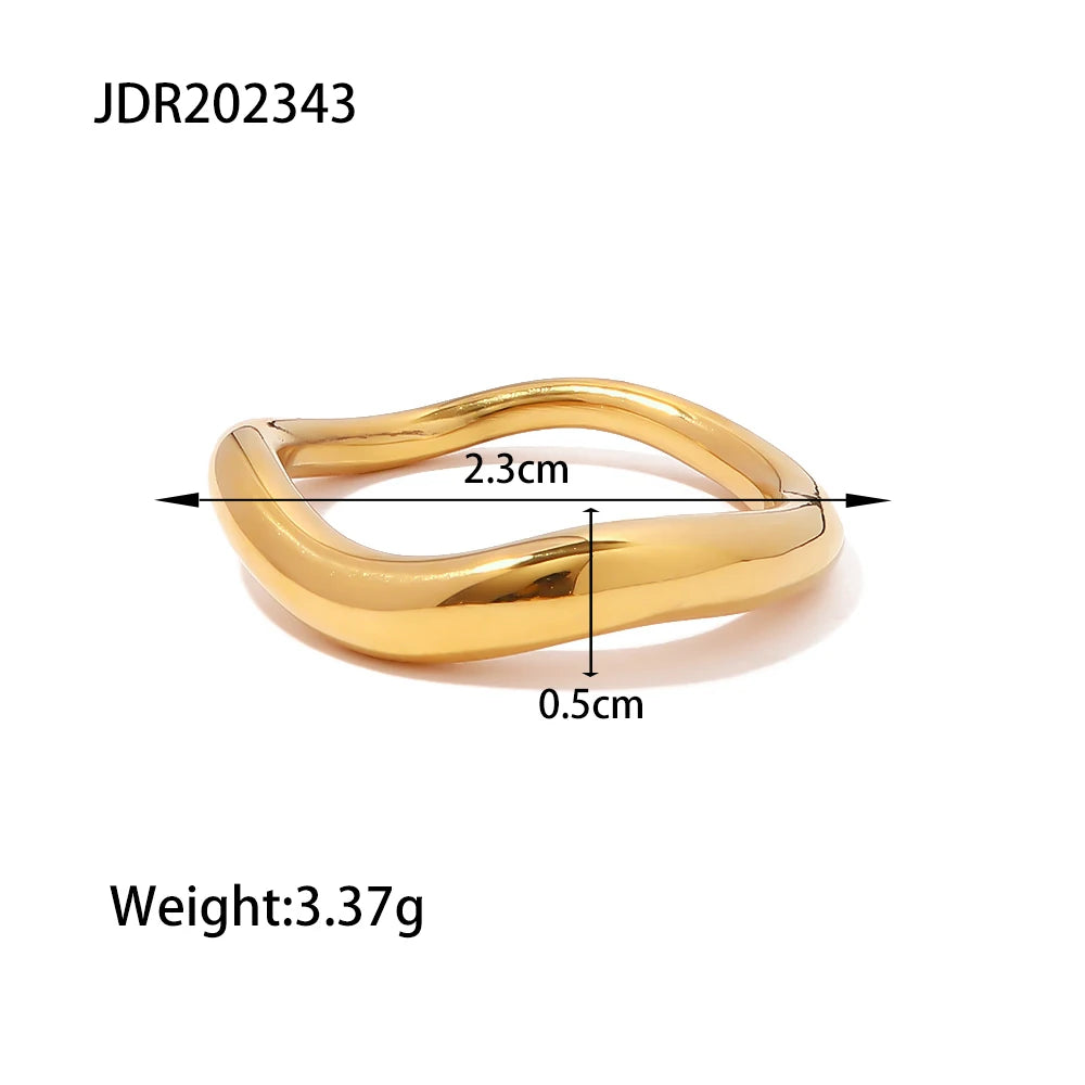 Minimalist Line Ring Stackable Hollow Ring