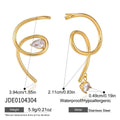 Kika Asymmetric Water Drop Round Zircon Spiral Stud Earrings