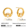 White Heart Shape Rhinestone Friendship Hands Hoop Earring