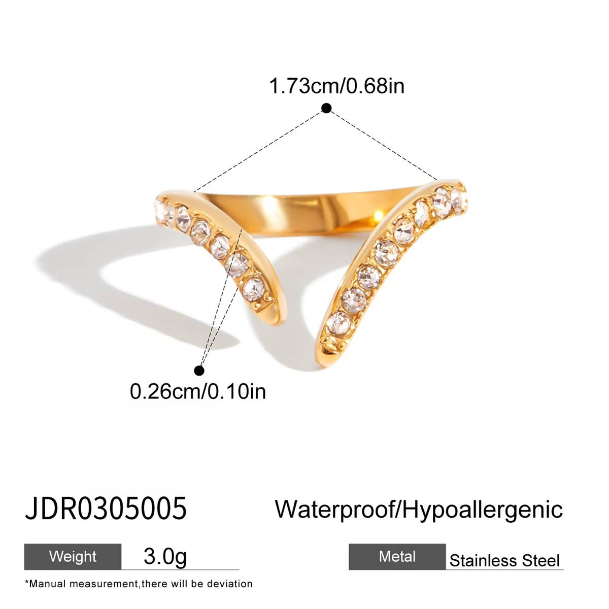 Kika Plain Ring Rhinestone Ring