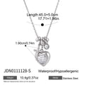 Kika Delicate Steel Color Cross Heart-Shaped Pendant With White Rhinestone Zircon O-Chain Necklace