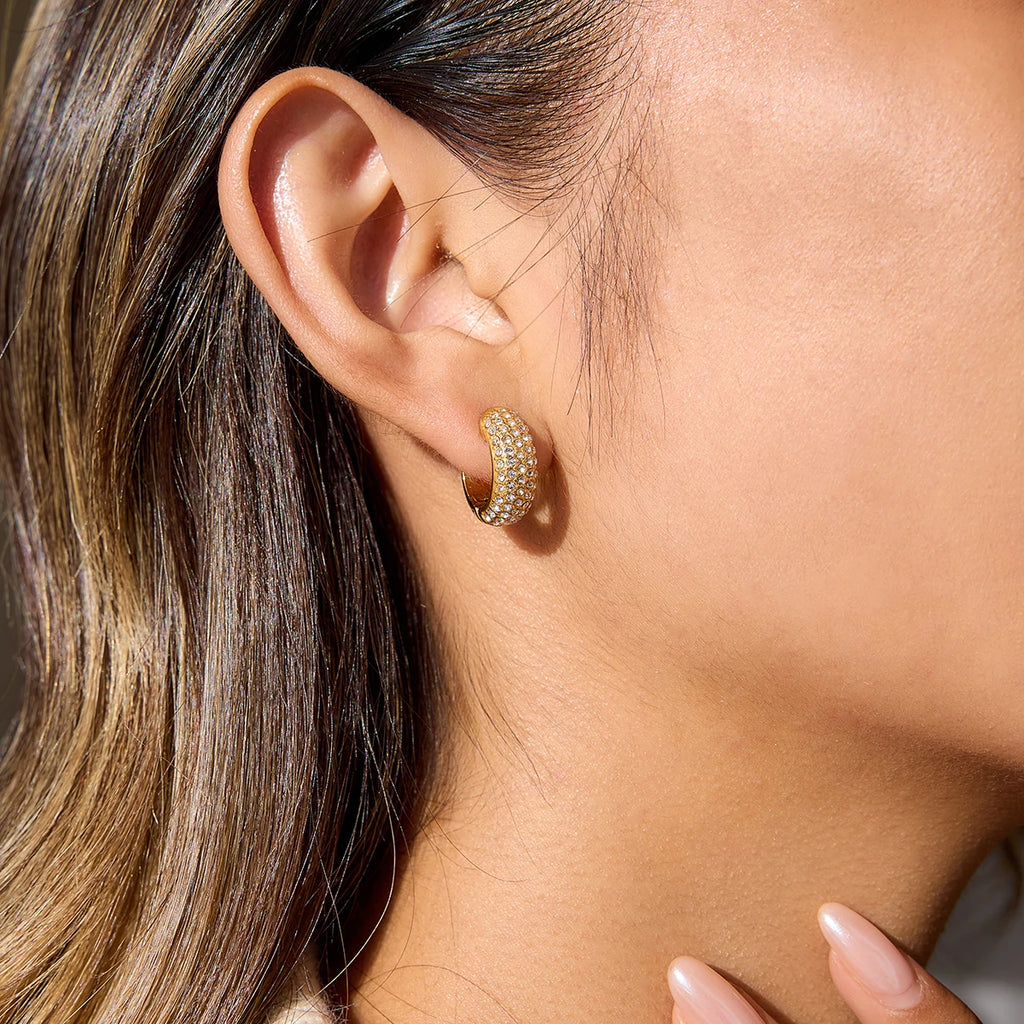Kika U-shaped Earring With White Rhinestones Earrings