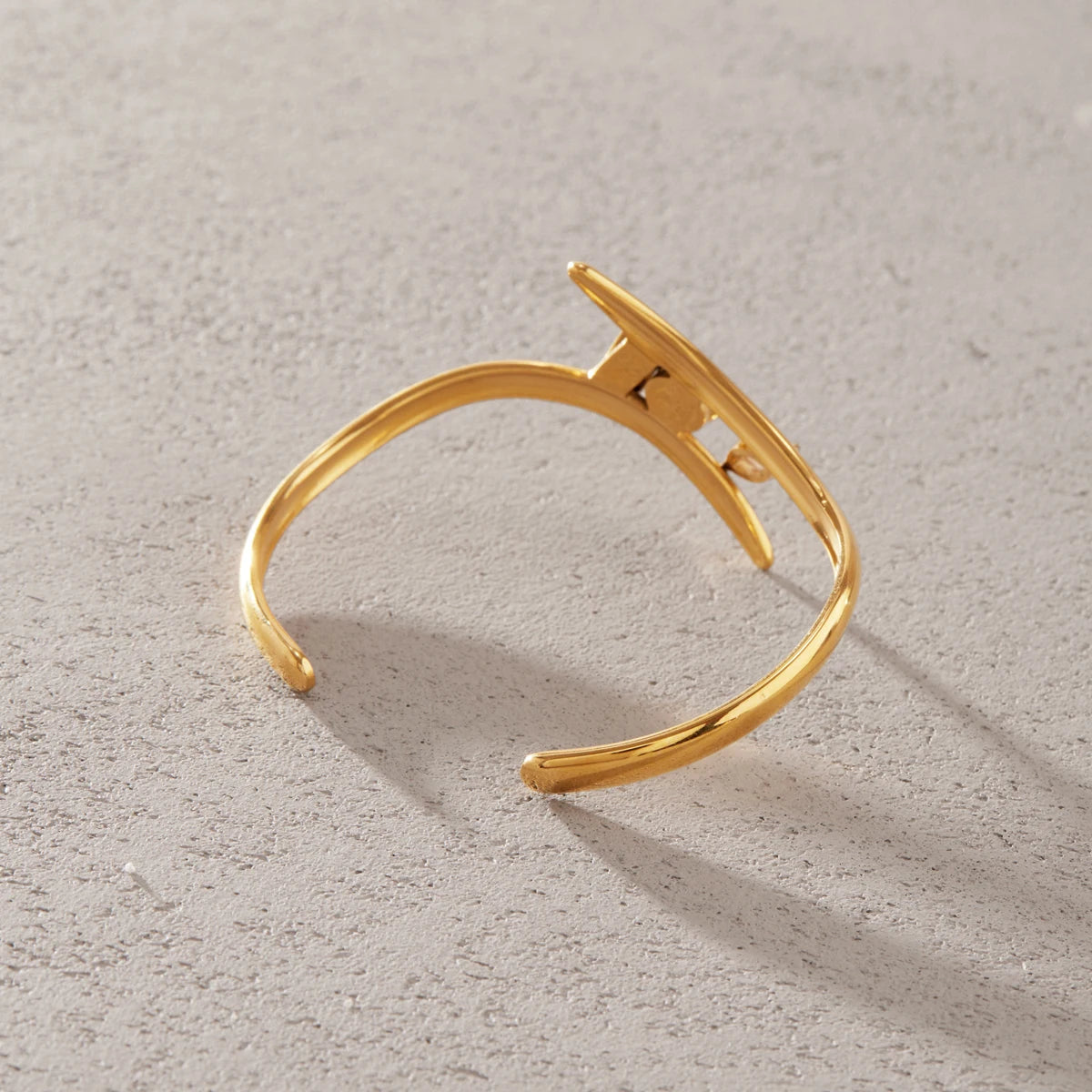 KIKA Geometric Zircon Cuff Bracelet  PVD Plated Stainless Steel 316L