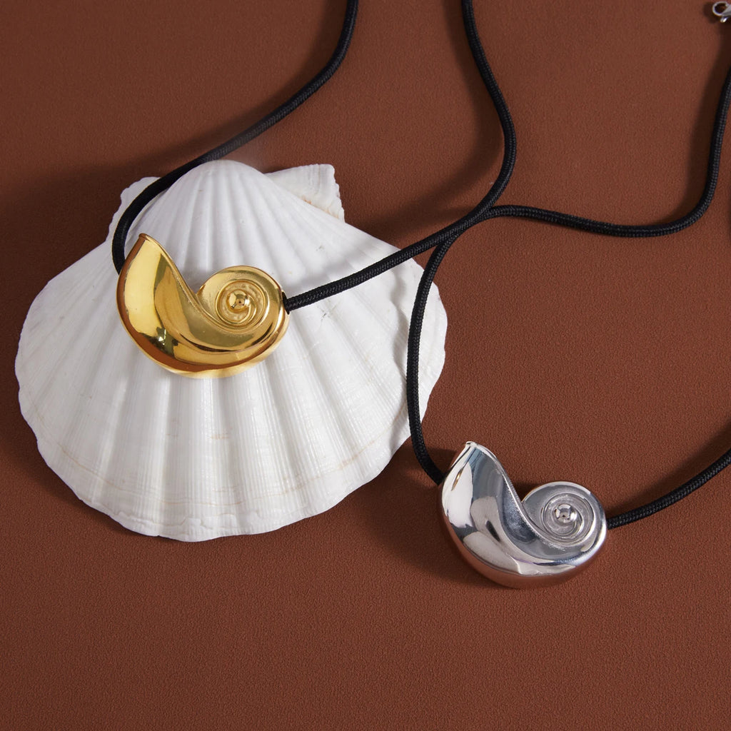 Kika Classic Stainless Steel Conch Pendant Necklace
