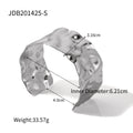 KIKA Unique Stainless Steel 316L Metal Wide Cuff Open Bracelet Bangle  PVD Plated Waterproof