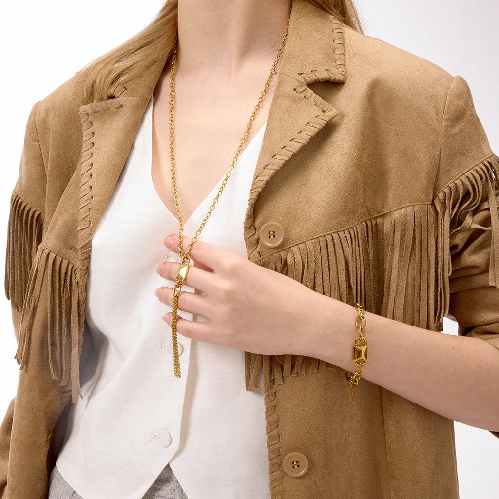 Chain Tassel Y-Shaped Chain Necklace
