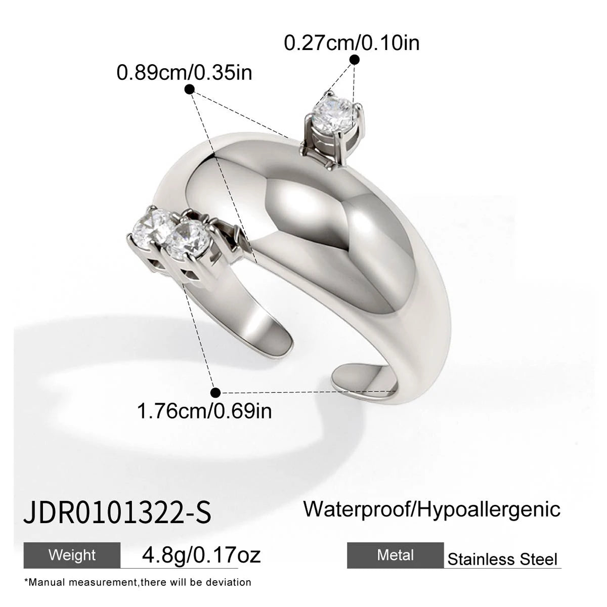 KIKA Delicate Wide Open Ring PVD Plated Stainless Steel 316L