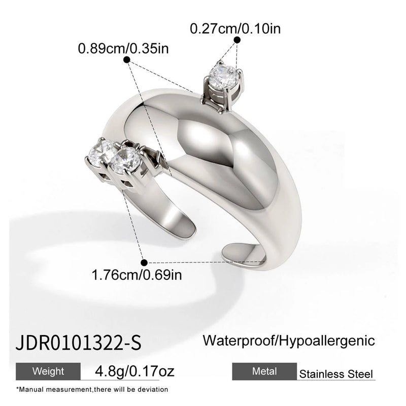 KIKA Delicate Wide Open Ring PVD Plated Stainless Steel 316L