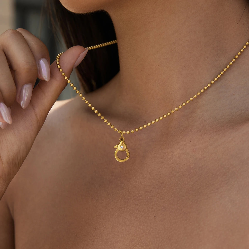 KIKA Geometric Lobster Clasp Pendant Necklace  18K Gold PVD Plated Stainless Steel 316L DIY